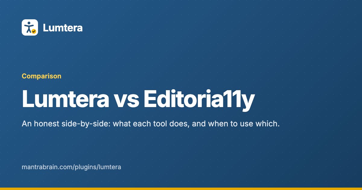 Lumtera vs Editoria11y: WordPress Accessibility Checkers